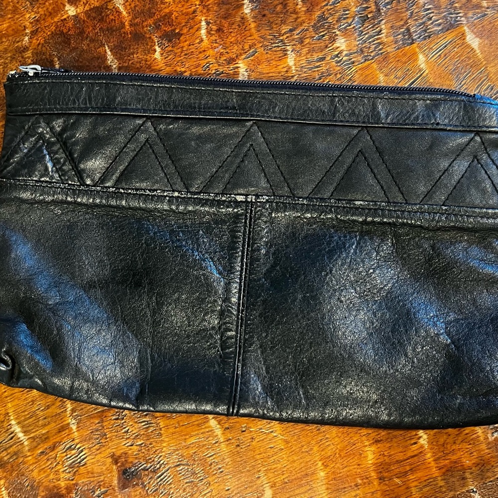 Black Genuine Leather Clutch